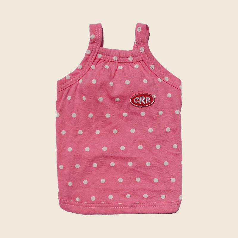 ※予約販売【CRR】Retro Dot Strap Top（Pink）