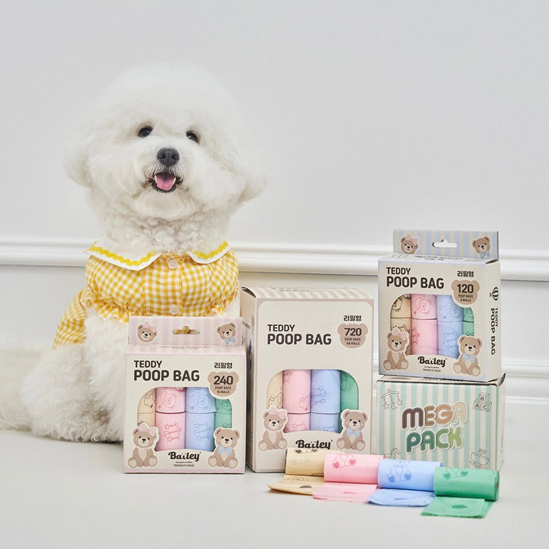※予約販売【Bailey】Teddy Poop Bag - 16ロール（240枚）