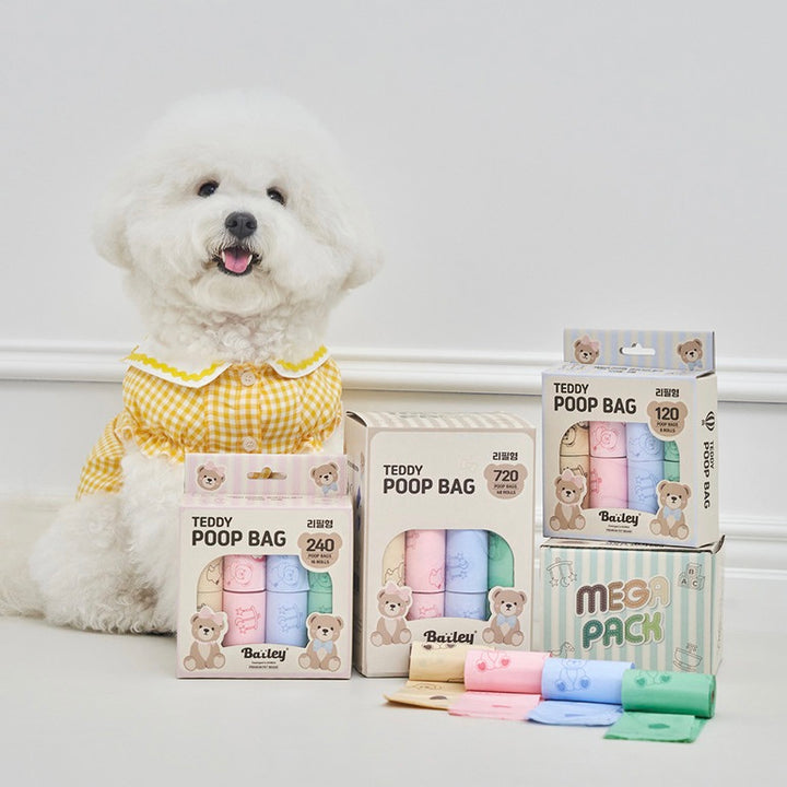 ※予約販売【Bailey】Teddy Poop Bag - 16ロール（240枚）