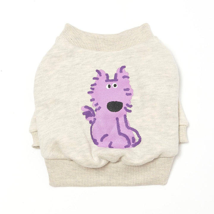 即納【noonoosoom】Noonoo buddy crew neck sweat shirt（Purple Funniple）
