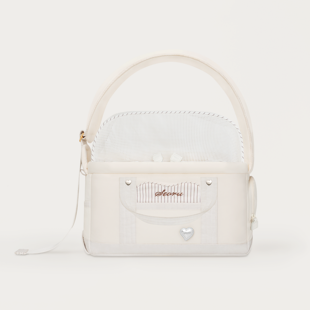 ※予約販売【seoru】Heart Veru Bag（Vanilla）｜犬用バッグ