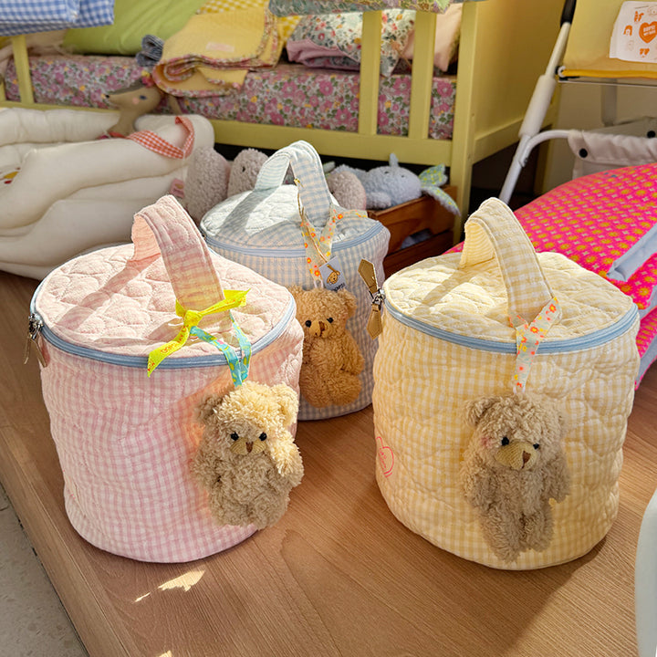 ※予約販売【OOPS! MY DOG】Baby's Cylinder Bag Baby Check（3color）
