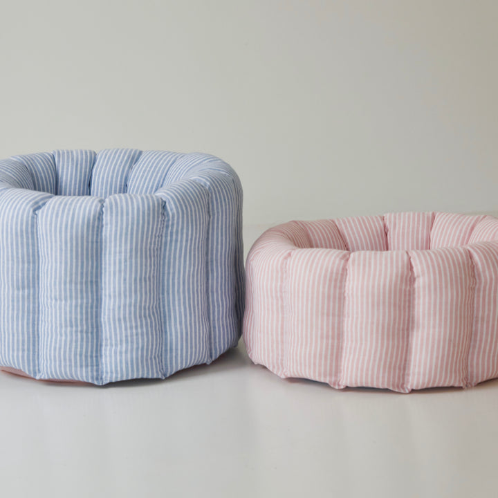 ※予約販売【azalea】Canele Cushion（Stripe Linen / Pink）