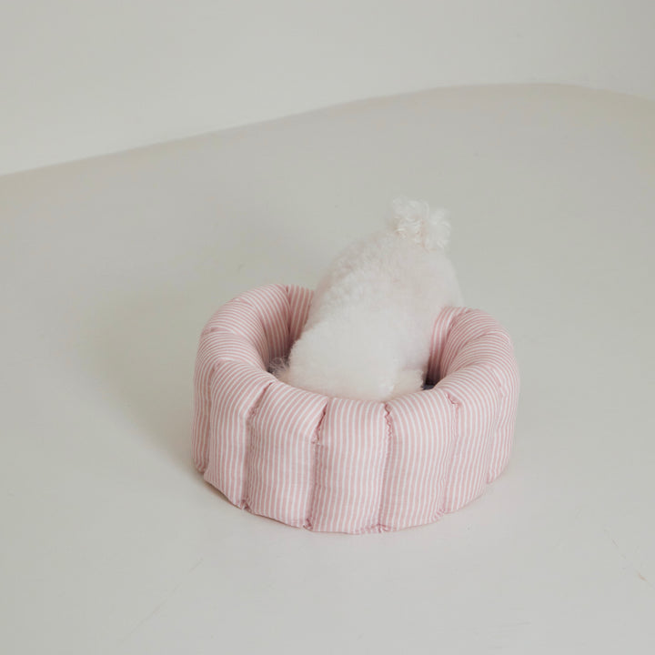 ※予約販売【azalea】Canele Cushion（Stripe Linen / Pink）