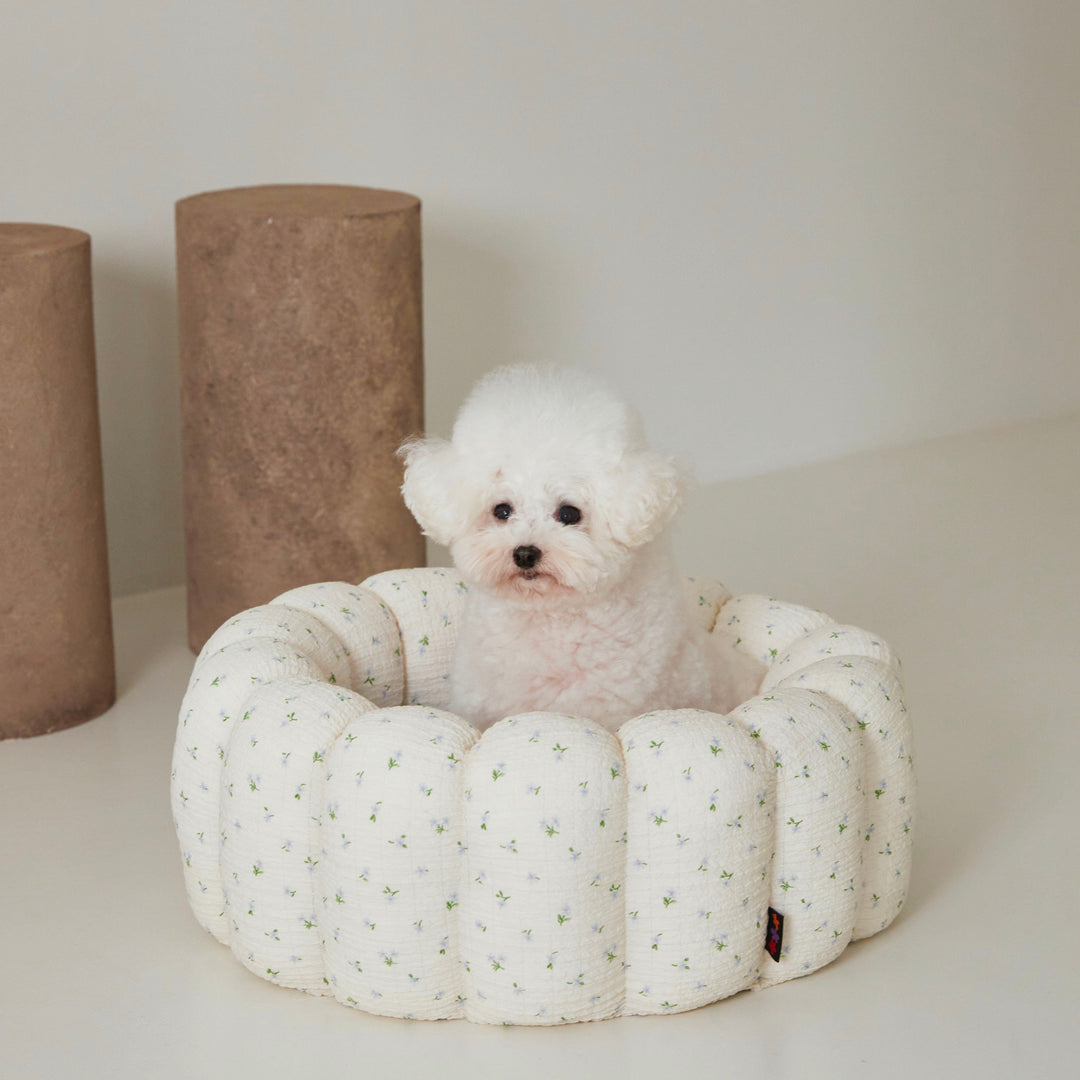 ※予約販売【azalea】Canele Cushion（Flower Soft / Mellow Sky）