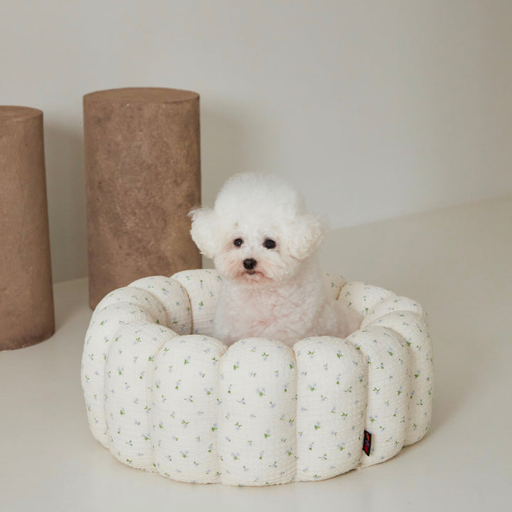 ※予約販売【azalea】Canele Cushion（Flower Soft / Mellow Sky）