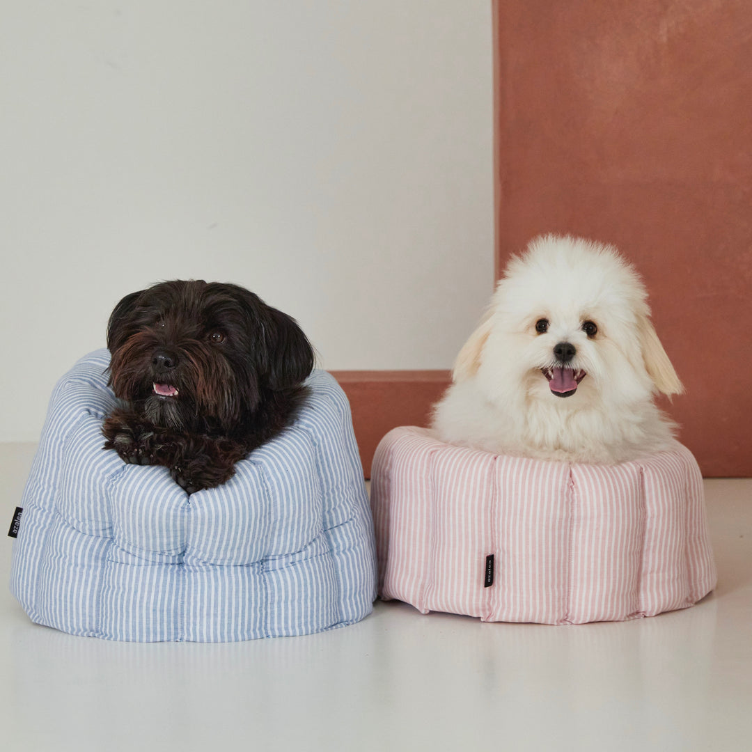 ※予約販売【azalea】Canele Cushion（Stripe Linen / Pink）