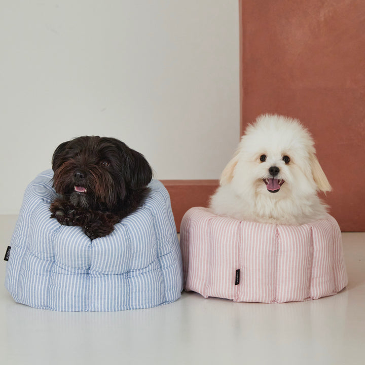 ※予約販売【azalea】Canele Cushion（Stripe Linen / Pink）