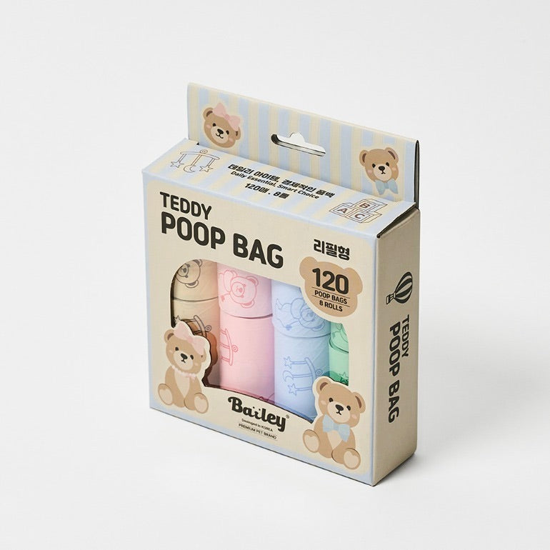 ※予約販売【Bailey】Teddy Poop Bag - 8ロール（120枚）