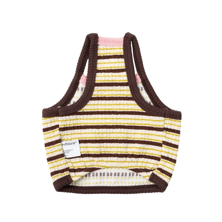 ※予約販売【andblank】A Stitch Stripe Crop Top（Brown）