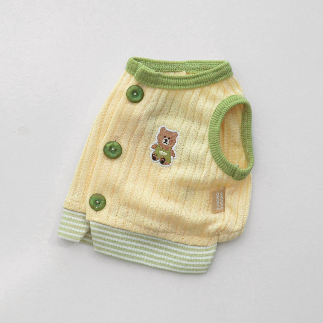 ※予約販売【DURANG RURANG】Teddy Bear Layered Sleeveless（Yellow）