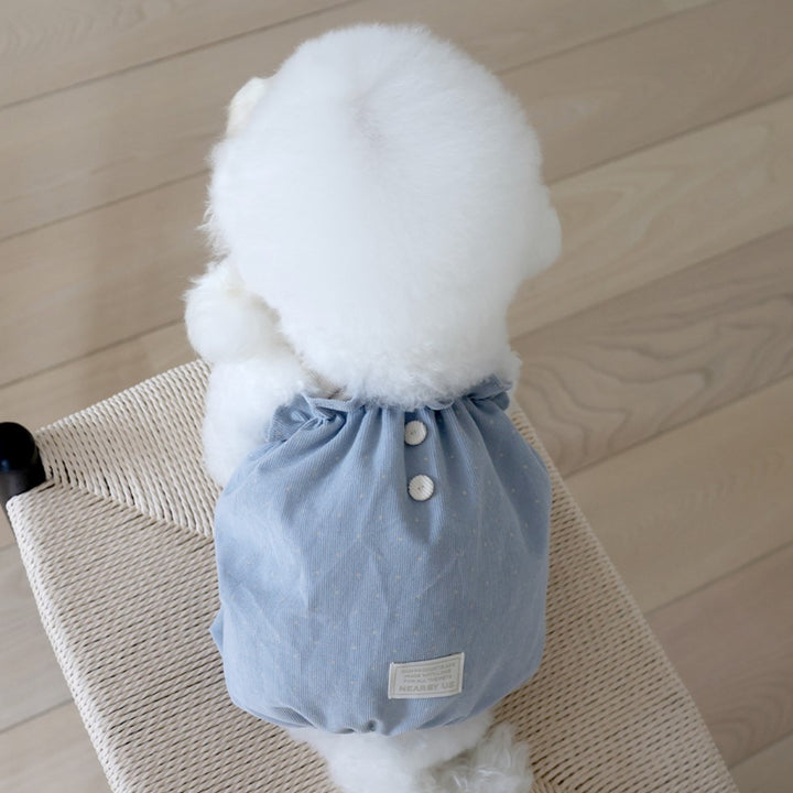 ※予約販売【near by us】corduroy dot romper (blue)