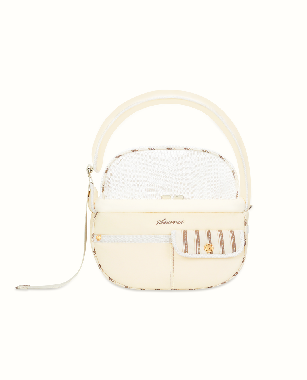 ※予約販売【seoru】Pocket Valentine Bag（Cream）｜犬用バッグ