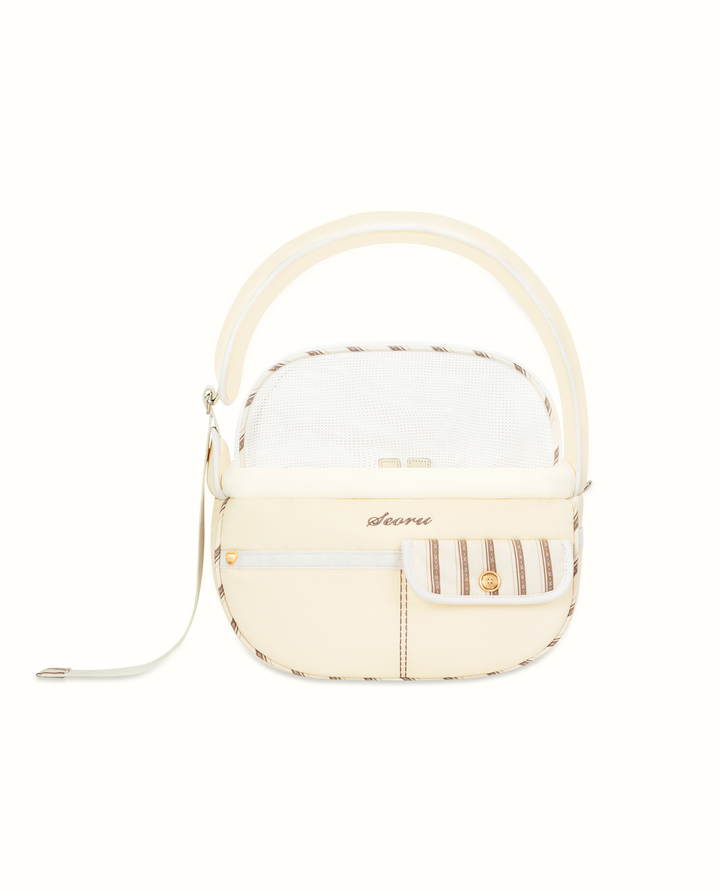 ※予約販売【seoru】Pocket Valentine Bag（Cream）｜犬用バッグ
