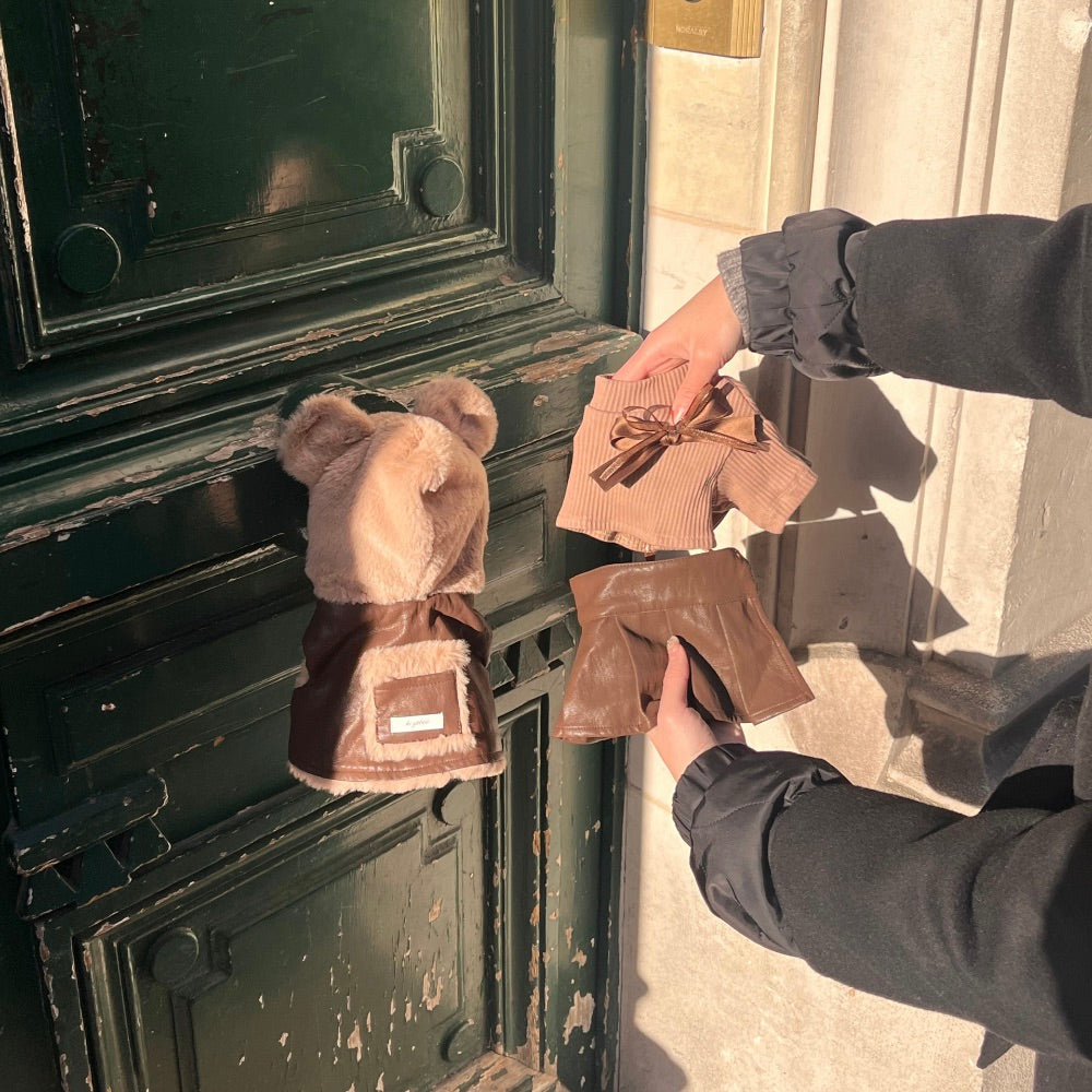 ※予約販売【Hi Yeboo】Seine Leather Skirt（Brown）