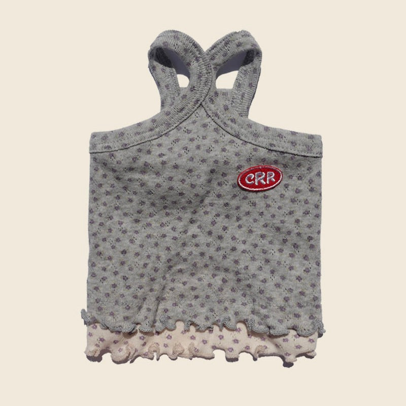 ※予約販売【CRR】Flower Layered Mango Top（Melange Gray）