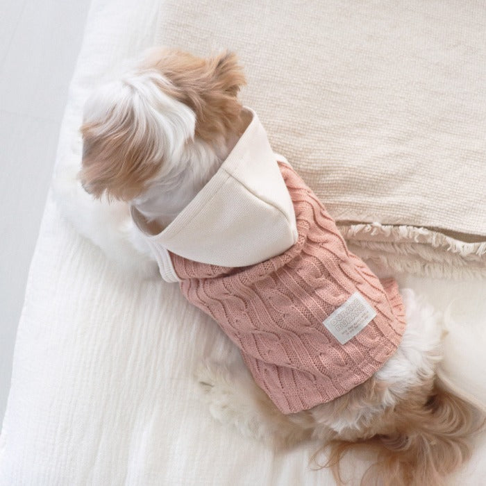 即納【DURANG RURANG】Twisted hooded vest（Pink）