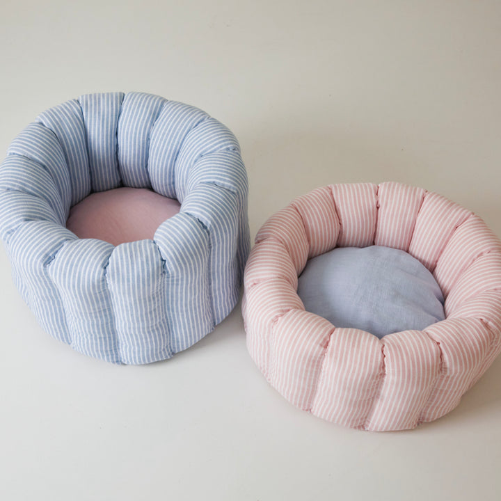 ※予約販売【azalea】Canele Cushion（Stripe Linen / Pink）