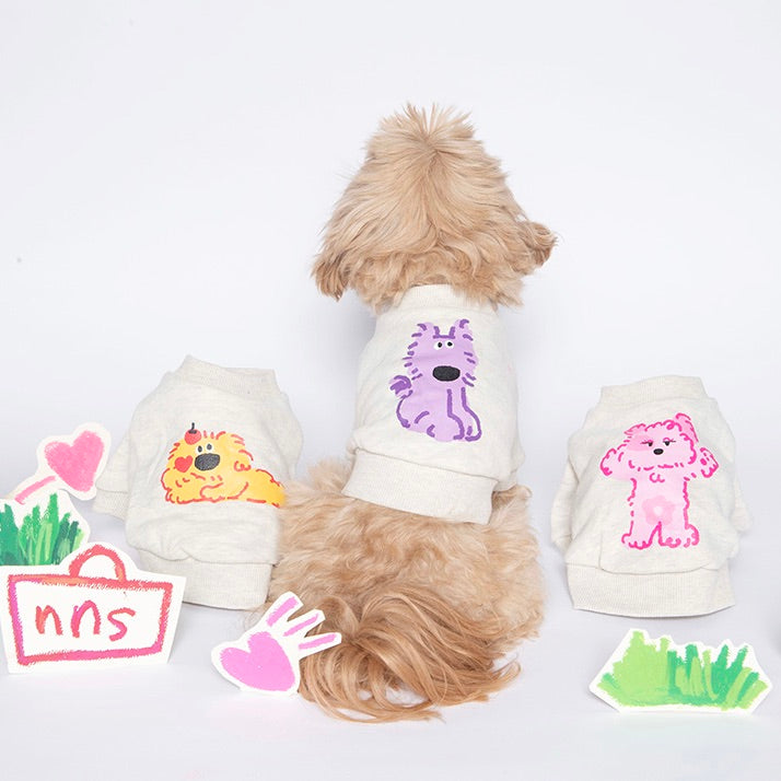 即納【noonoosoom】Noonoo buddy crew neck sweat shirt（Purple Funniple）