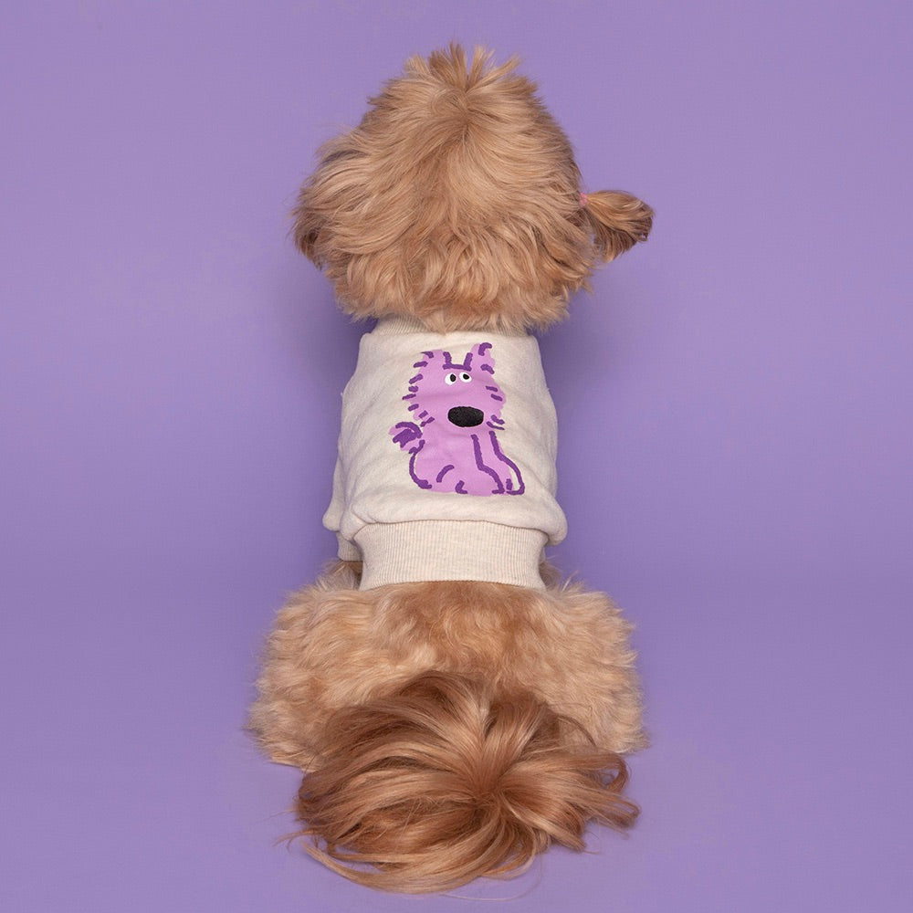 即納【noonoosoom】Noonoo buddy crew neck sweat shirt（Purple Funniple）