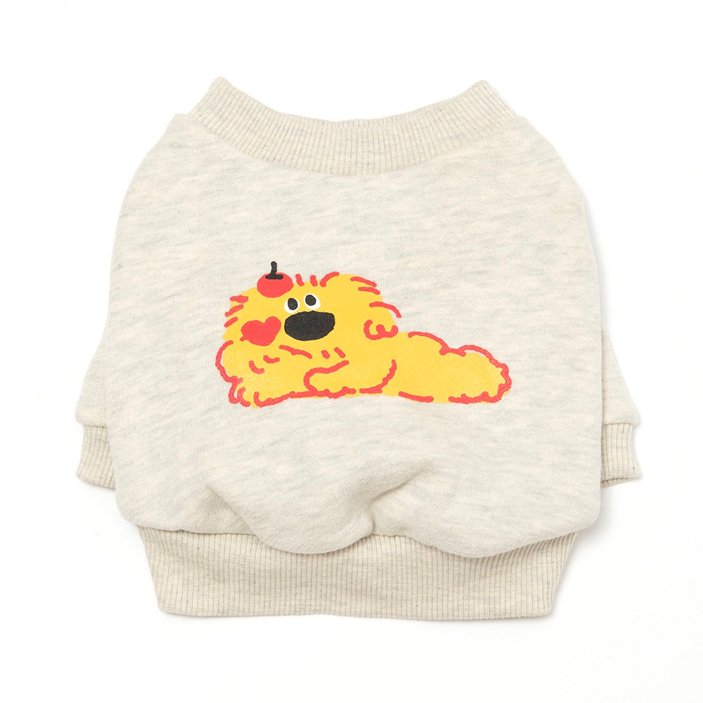即納【noonoosoom】Noonoo buddy crew neck sweat shirt（Yellow Nozy）