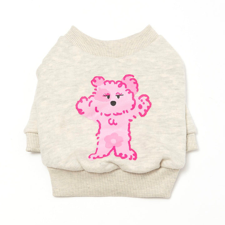 即納【noonoosoom】Noonoo buddy crew neck sweat shirt（Pink Lookie）