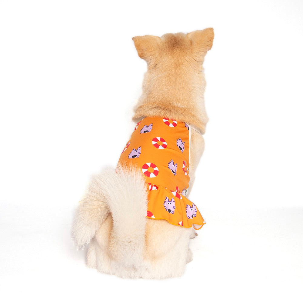 即納【noonoosoom】Noonoo buddy FAN dress（Orange）