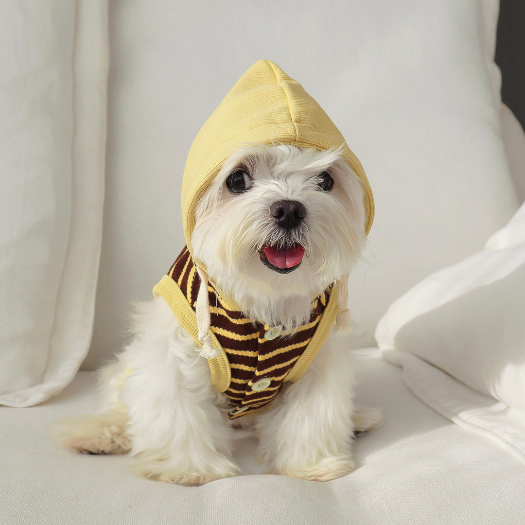 即納【DURANG RURANG】Nutty Hoodie Vest（Mocha Yellow）