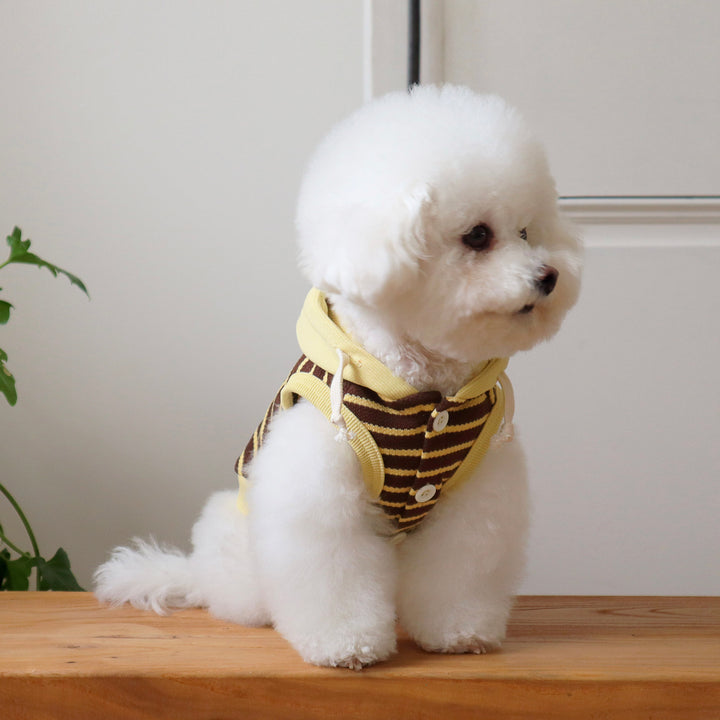 即納【DURANG RURANG】Nutty Hoodie Vest（Mocha Yellow）