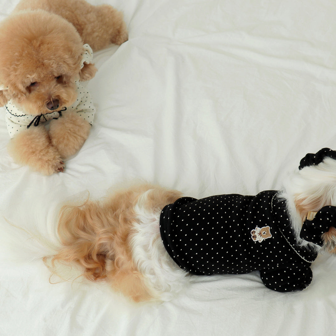 ※予約販売【DURANG RURANG】Dot Ribbon Cardigan（Oreo Cream）