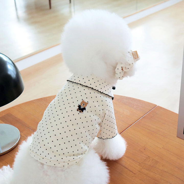 ※予約販売【DURANG RURANG】Dot Ribbon Cardigan（Oreo Cream）