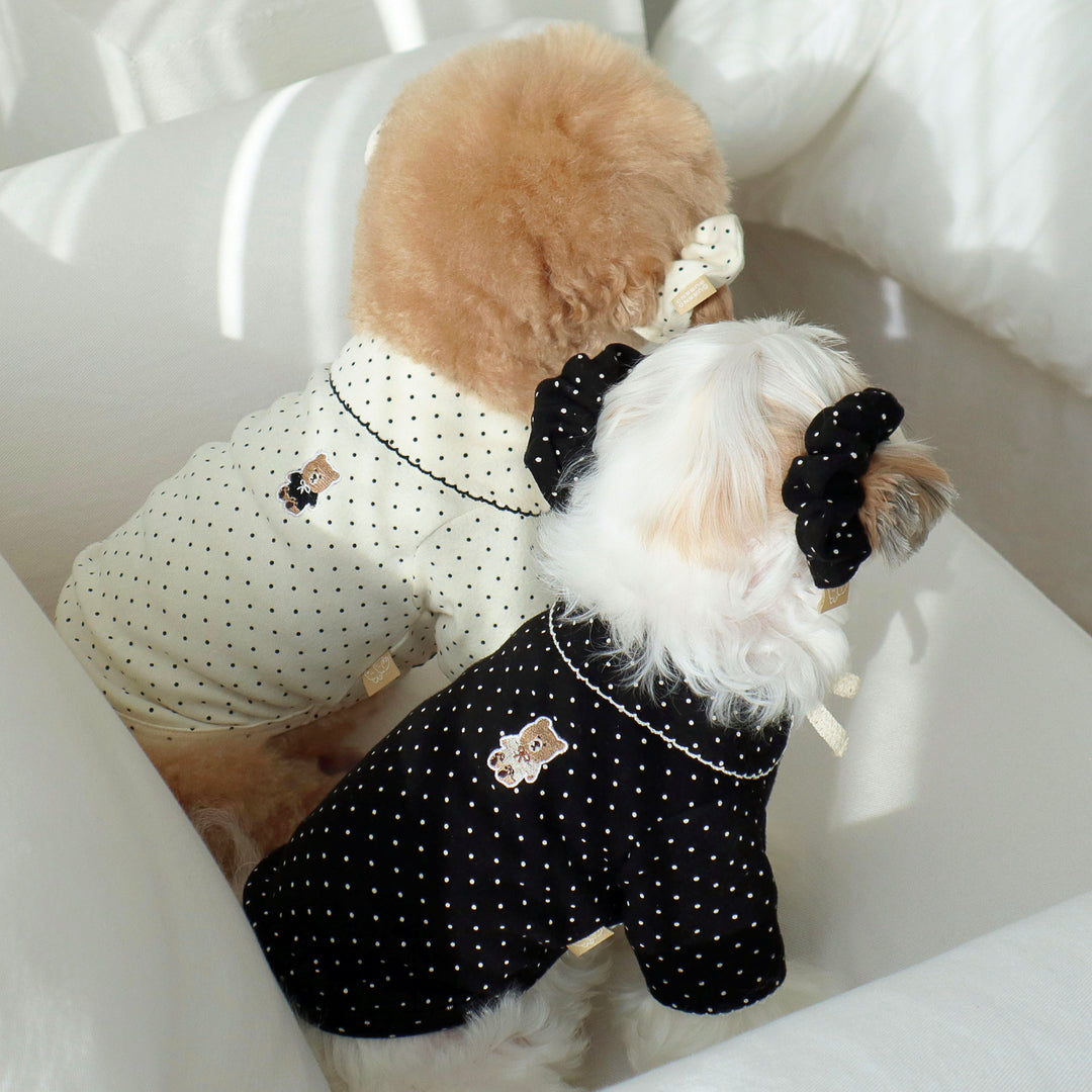 ※予約販売【DURANG RURANG】Dot Ribbon Cardigan（Oreo Cream）