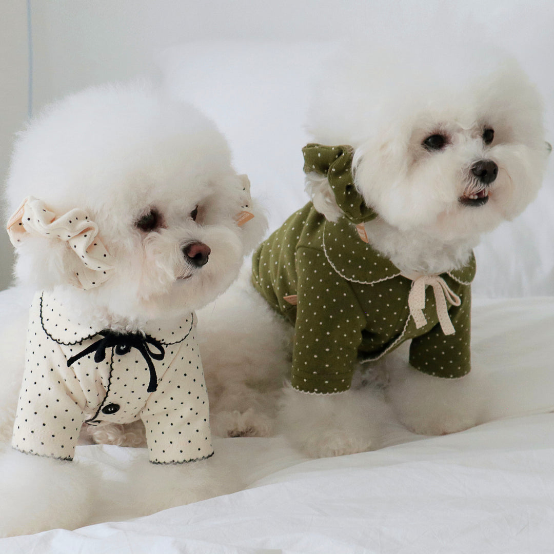 即納【DURANG RURANG】Dot Ribbon Cardigan（Matcha Green）