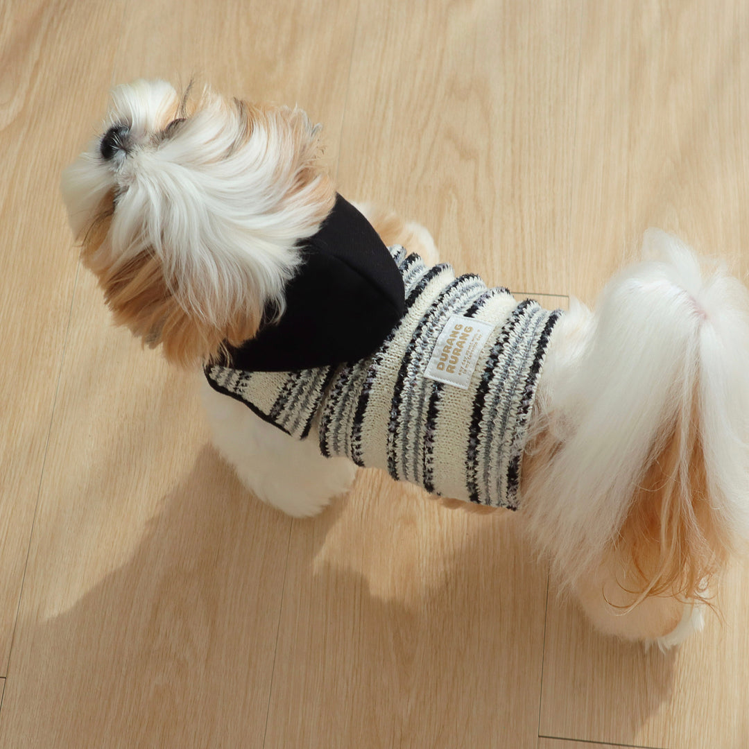 ※予約販売【DURANG RURANG】Snow Boucle Knit（Cream Black）