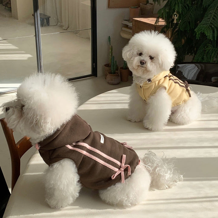 ※予約販売【DURANG RURANG】Ribbon Hoodie Jacket（Choco Brown）