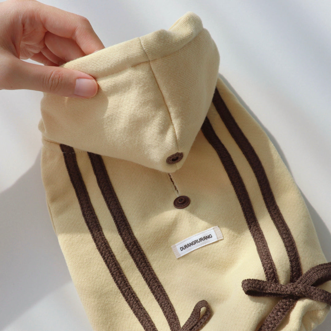 ※予約販売【DURANG RURANG】Ribbon Hoodie Jacket（Choco Brown）