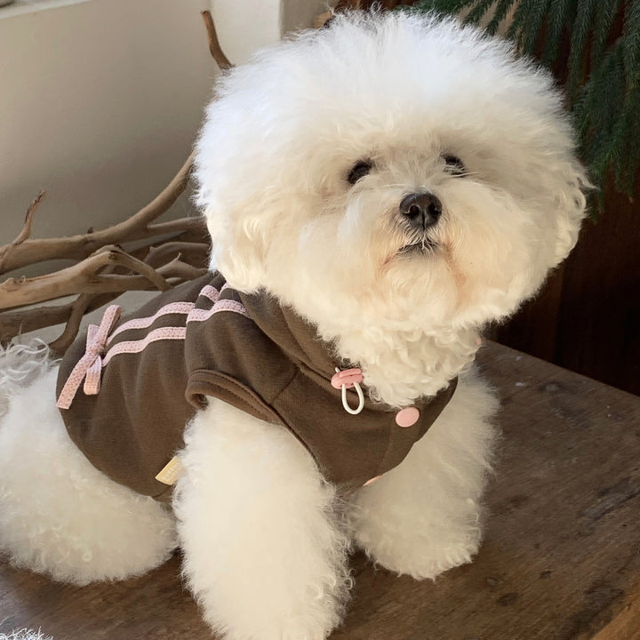 ※予約販売【DURANG RURANG】Ribbon Hoodie Jacket（Choco Brown）