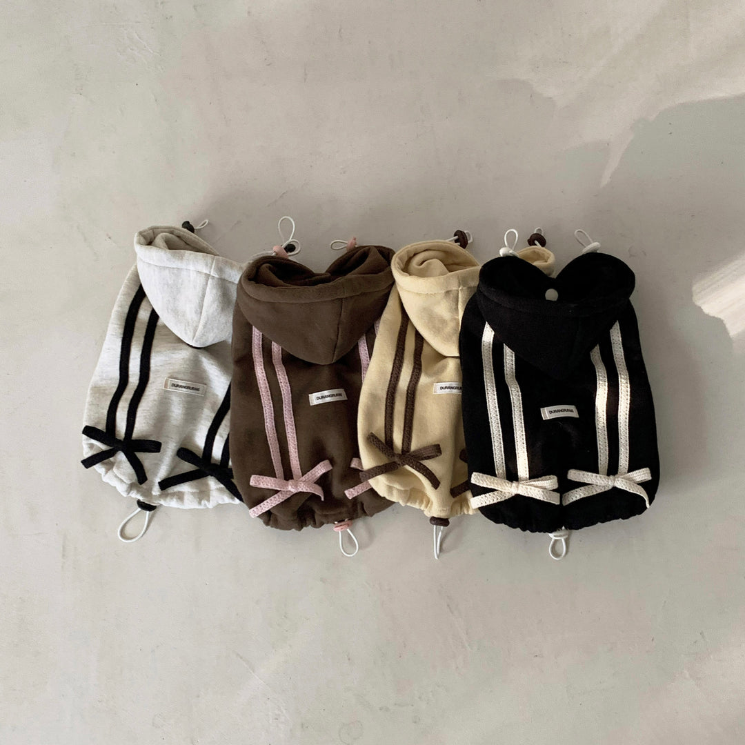 ※予約販売【DURANG RURANG】Ribbon Hoodie Jacket（Choco Brown）