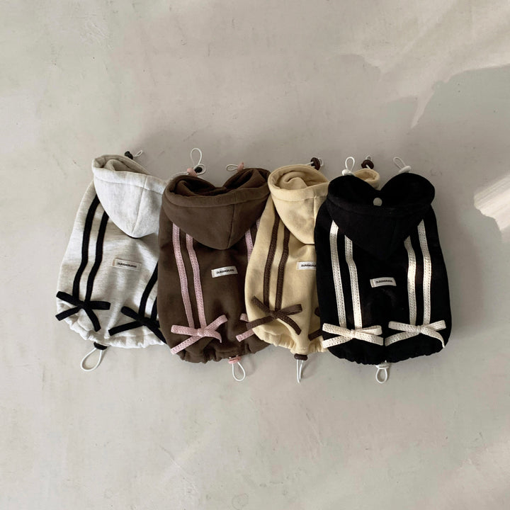 ※予約販売【DURANG RURANG】Ribbon Hoodie Jacket（Choco Brown）