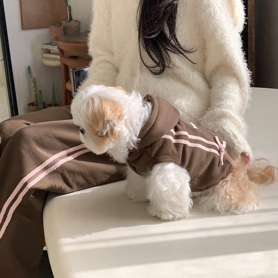 ※予約販売【DURANG RURANG】Ribbon Hoodie Jacket（Choco Brown）