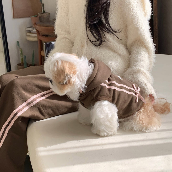 ※予約販売【DURANG RURANG】Ribbon Hoodie Jacket（Choco Brown）