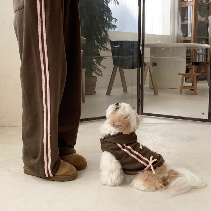 ※予約販売【DURANG RURANG】Ribbon Hoodie Jacket（Choco Brown）