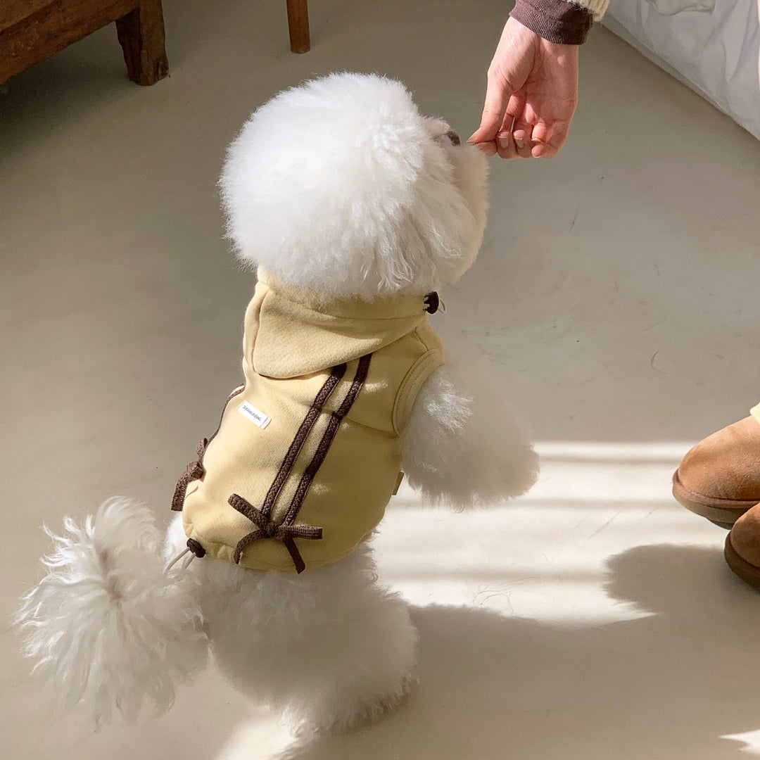 ※予約販売【DURANG RURANG】Ribbon Hoodie Jacket（Butter Yellow）