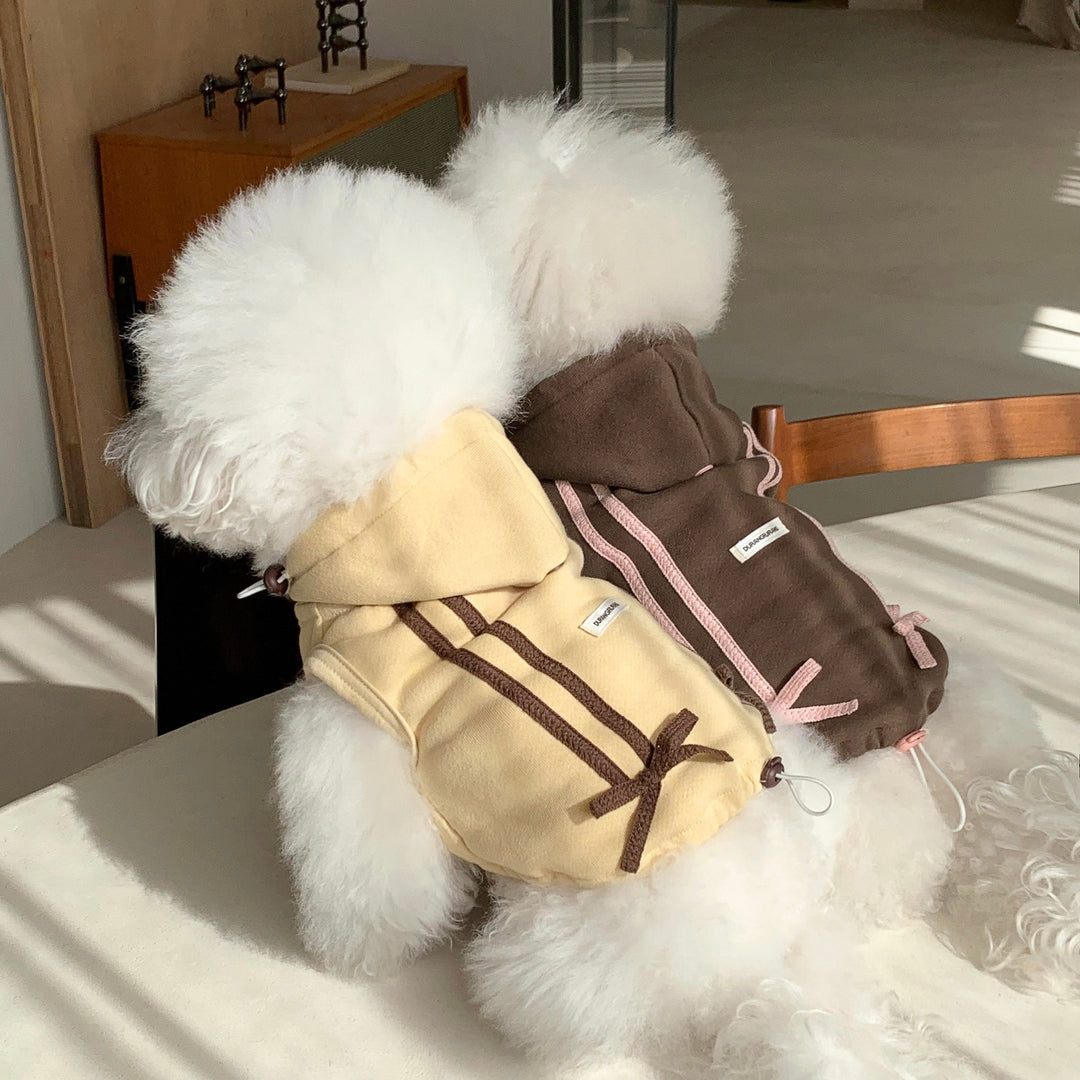 ※予約販売【DURANG RURANG】Ribbon Hoodie Jacket（Butter Yellow）