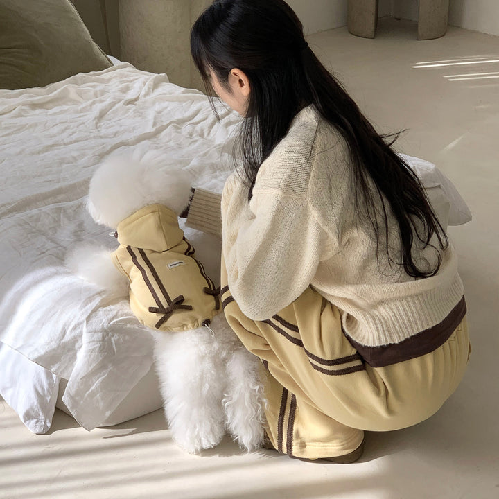 ※予約販売【DURANG RURANG】Ribbon Hoodie Jacket（Butter Yellow）