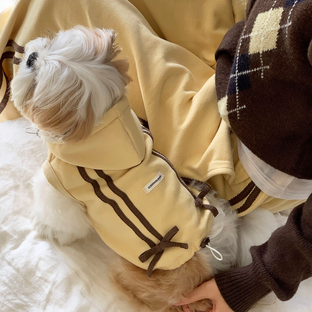 ※予約販売【DURANG RURANG】Ribbon Hoodie Jacket（Butter Yellow）