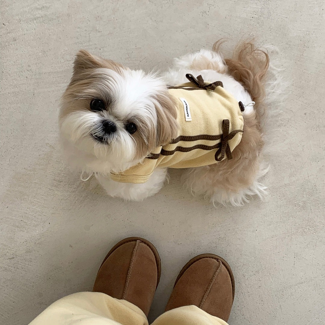 ※予約販売【DURANG RURANG】Ribbon Hoodie Jacket（Butter Yellow）