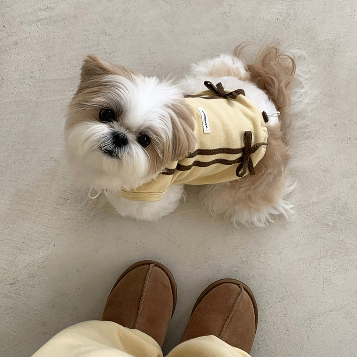 ※予約販売【DURANG RURANG】Ribbon Hoodie Jacket（Butter Yellow）