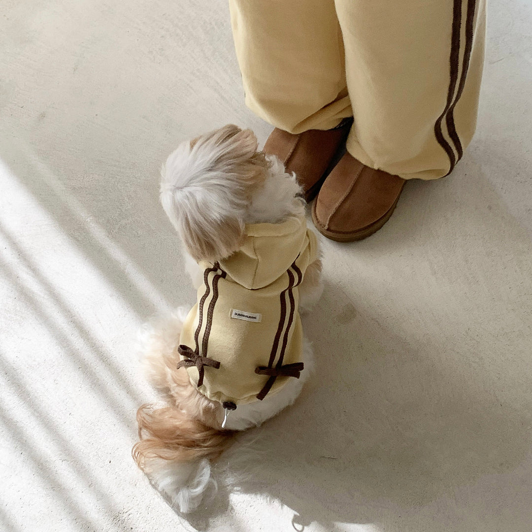 ※予約販売【DURANG RURANG】Ribbon Hoodie Jacket（Butter Yellow）