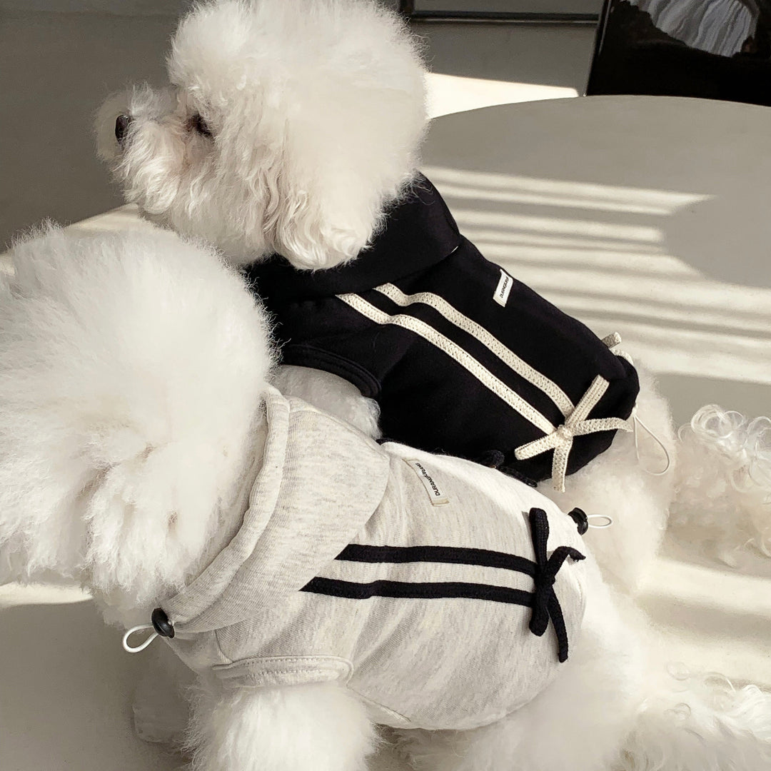 ※予約販売【DURANG RURANG】Ribbon Hoodie Jacket（Melange Gray）